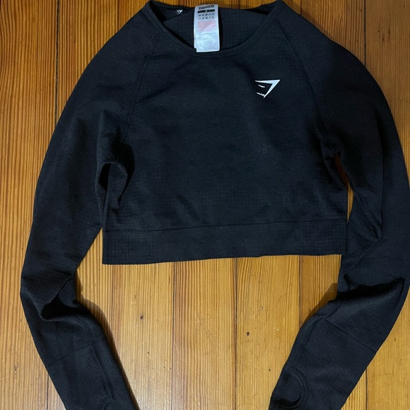 Gymshark Black Cropped Long Sleeve - Picture 1 of 3